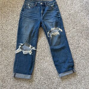 American Eagle Outfitters Distressed Blue Boyfriend Jeans